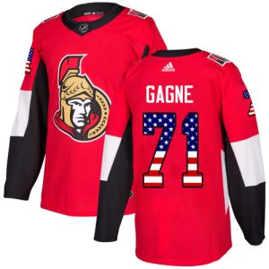 Kinder Ottawa Senators Eishockey Trikot Gabriel Gagne #71 Authentic Rot USA Flag Fashion